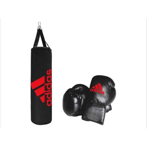 Adidas Junior Boxing Set - Zwart/Rood - 6 oz