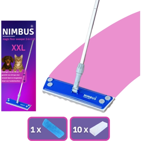 NIMBUS Magic Floor Sweeper 2-in-1 Kit Blauw en wit 1 set