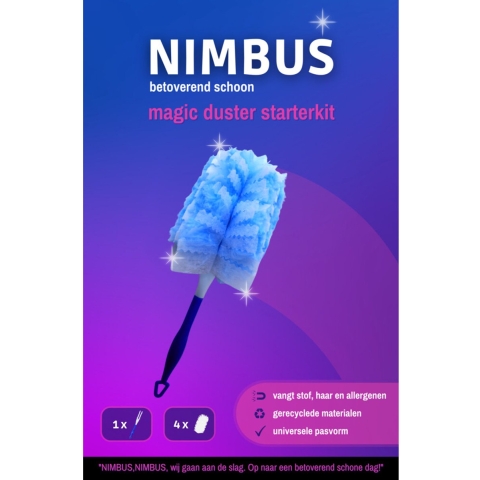 5x NIMBUS Magic Duster Starterkit Handvat + 4 Navullingen 1 set