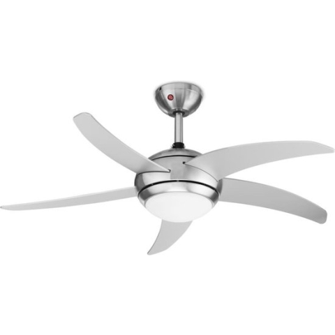 Plafondventilator Tristar VE-5815 - Ventilator met licht - Ultra Strong - Ceiling Fan met Timerfunctie en Afstandsbediening - 3 Instelbare Standen - Ø 112 cm - RVS