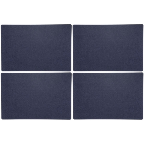 Placemats/onderleggers voor op tafel - 12x stuks - donkerblauw - 30 x 45 cm - met ronde hoeken -