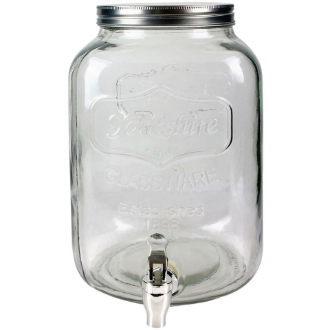 Home Deco Factory Drankdispenser - 8.0 liter - glas - limonadetap - waterdispenser -