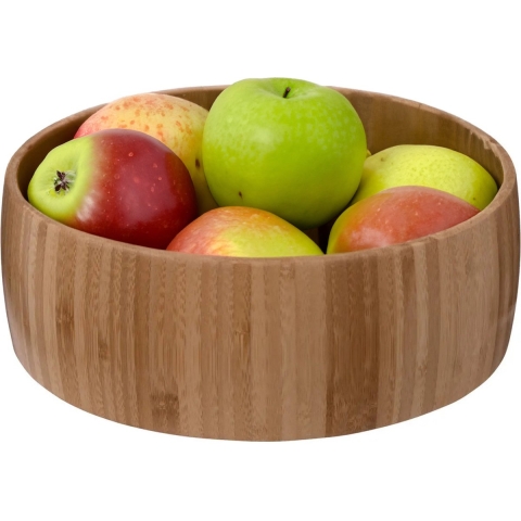 Fruitschaal Bali - bamboe hout - D29 x H10 cm - bruin - rond - fruitmand -