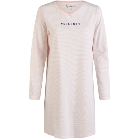 By Louise Dames nachthemd lange mouw gestreept