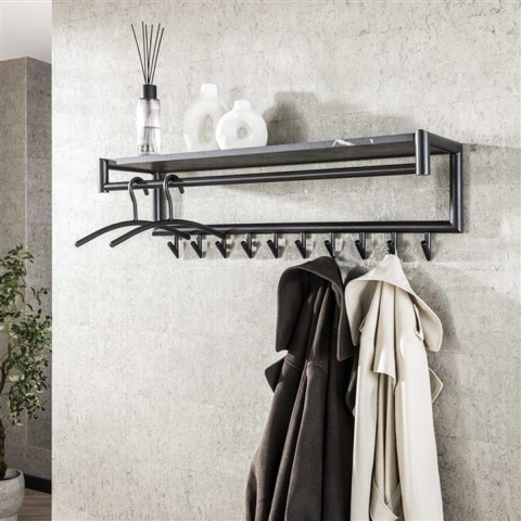 Hoyz kapstok 10 haaks roede-hoedenplank 3d bruin