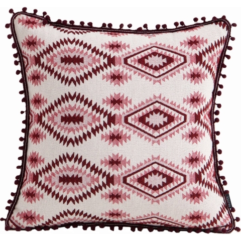NOVÉE Sierkussen pompom aztec boho | 45 x 45 cm | katoen/polyester