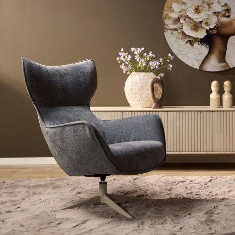 Huistuindesign Fauteuil julia | antraciet 79 cm x 53 cm x 38 cm