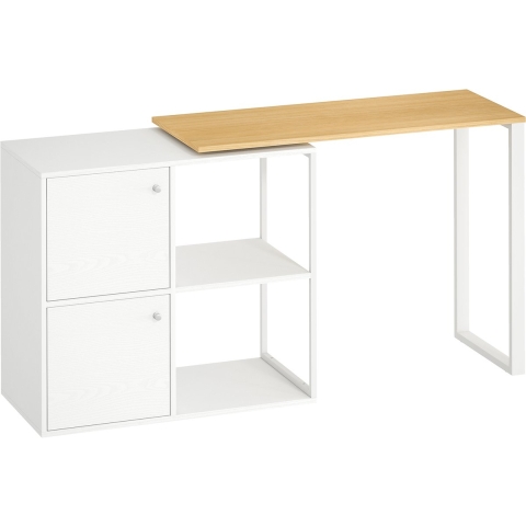 4goodz L-vormig bureau 360° draaibaar hoekbureau met opbergruimte 150x40x75 cm -