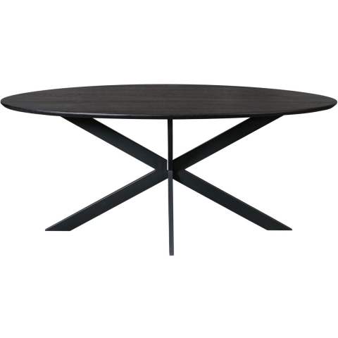 Huistuindesign Eiken eettafel ferris | ovaal 180 cm | zwart