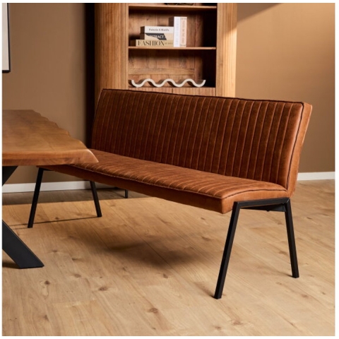 Huistuindesign Eetkamerbank tivoli bull | 185 cm | cognac
