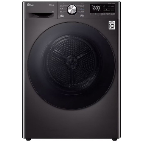 9kg DUAL Inverter Warmtepomp Droger Zwart |Eco Hybrid | Allergy Care | Auto Cleaning Condenser - RH90V9ZVEN