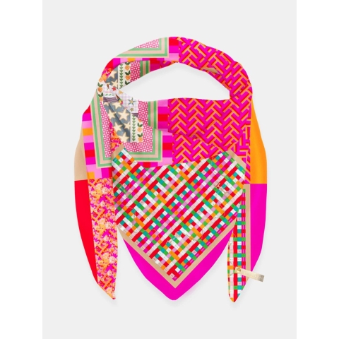 Mucho Gusto ® sjaal st. tropez oranje ketting fruit patchwork