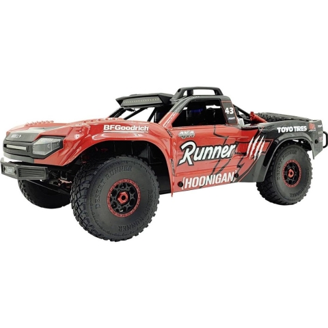 1:7 RC auto Elektro Short Course Runner Rood/zwart Brushless 4WD RTR 2,4 GHz Met lichteffect, Gelakt
