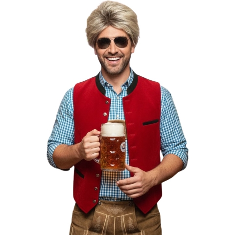 Verkleed pruik - blond haar - voor heren - oktoberfest - schlager pruik -