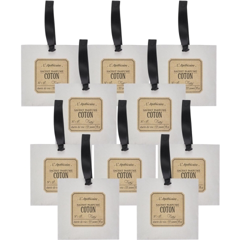 Geurzakje - 10x - katoen geur - papier - geurzakjes - voor kledingkast -