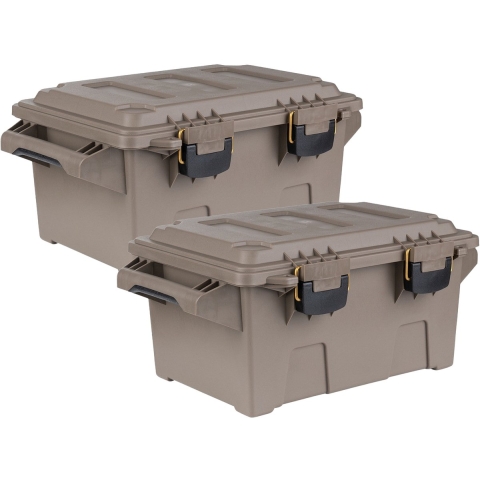 Outdoor/tuin opberg box - 2x - waterdicht - dark earth - 47 x 30 x 21 cm -