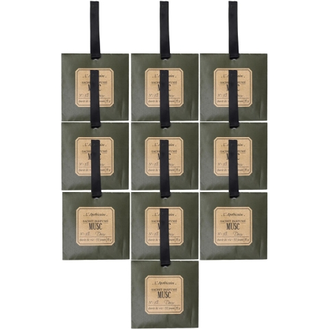 Geurzakje - 10x - witte muskus geur - papier - geurzakjes - voor kledingkast -