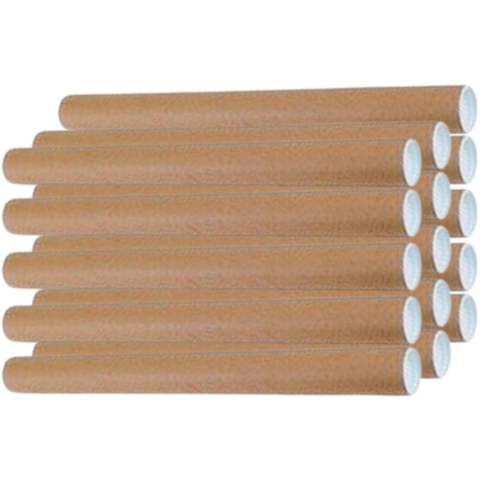 Poster koker van karton - 15x - 640 x 60 mm - Bruin - Verzendkokers - Voor A1 formaat papier -