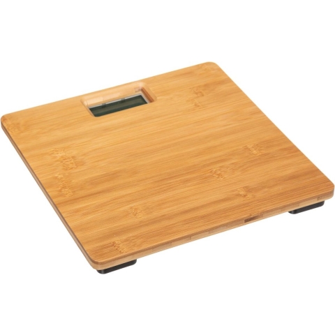 5Five Personen weegschaal Nature - lichtbruin - bamboe - 28 x 28 cm - digitaal -