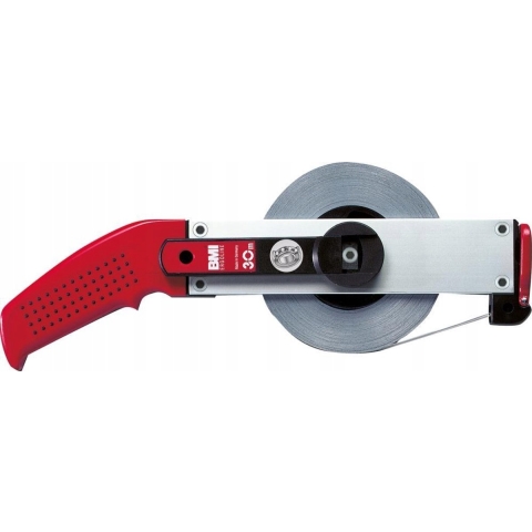 BMI Meetband met frame | lengte 30 m bandbreedte 13 mm | A EG II | aluminium wit stalen rolbandmaat | 1 stuk - 301024030AF 301024030AF