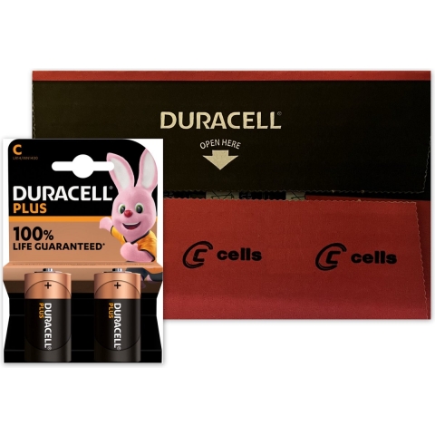10x Duracell Alkaline Batterijen Plus 100 C 2 stuks