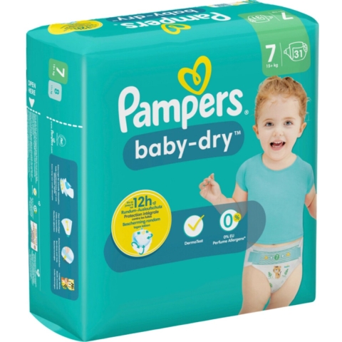 3x Pampers Baby Dry Luiers Maat 7 (15+ kg) 31 stuks