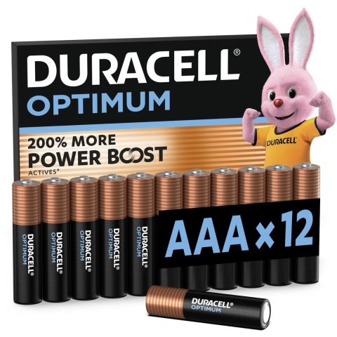 8x Duracell Alkaline Batterijen Optimum AAA 12 stuks