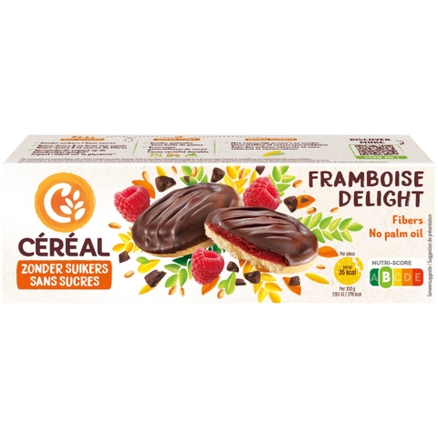 4x Céréal Zachte Koekjes Framboos Delight 140 gr