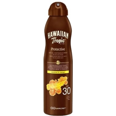 6x Hawaiian Tropic Zonnebrand Olie Spray Island Glow SPF30 177 ml
