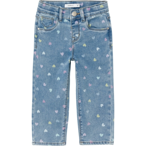 Name It Jeans - NmfBella - Medium+ Blue Denim/Hearts - Name It - 1 jaar (80) - Jeans
