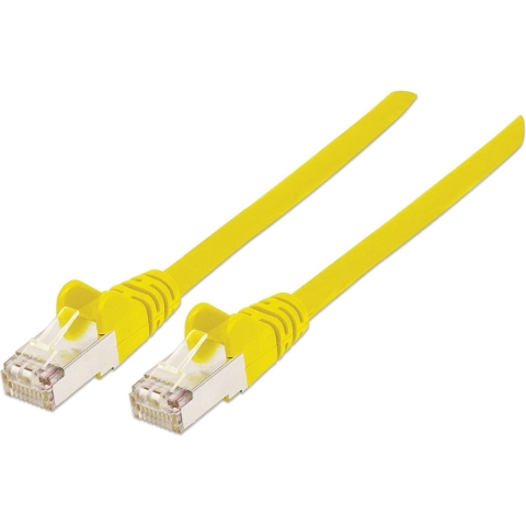 Intellinet 741187 RJ45 Netwerkkabel, patchkabel CAT 6A S/FTP 20.00 m Geel Folie afscherming, Afscherming gevlochten, Afgeschermd, Halogeenvrij 1 stuk(s)