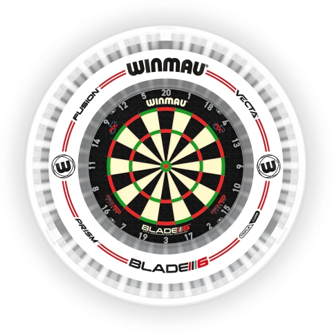 Winmau Plasma Ice LED Verlichting + Pro-Line Blade 6 White Surround Voordeelpakket