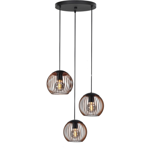 EGLO Almanzora Hanglamp - E27 - 46.5 cm - Zwart/Koper