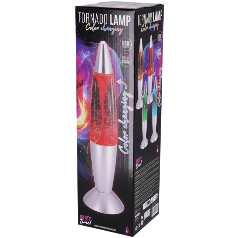 Party Time Tornado LED Lamp 35 cm Transparant/Zilver
