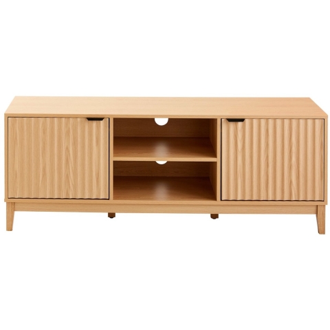 CaliCosy Tv-meubel met 2 open vakken en 2 deuren met geribbelde fronten l140 cm bologne