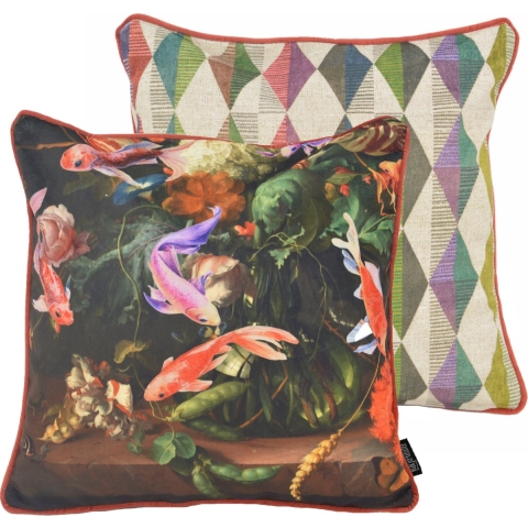 Gek op kussens! Velvet fish | 45 x 45 cm | kussenhoes | polyester