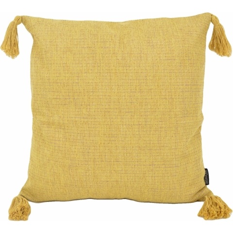Gek op kussens! Sierkussen tassle washed yellow | 45 x 45 cm | katoen