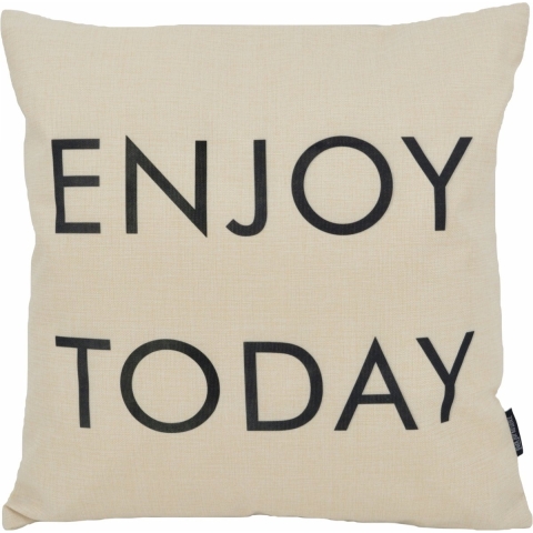 Gek op kussens! Sierkussen enjoy today | 45 x 45 cm | katoen/linnen