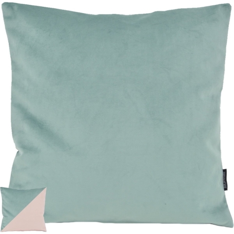 Gek op kussens! Sierkussen velvet 2 tone green / pink | 45 x 45 cm | velvet/polyester