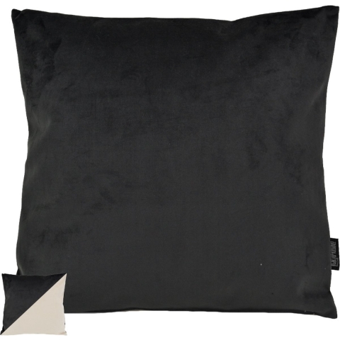 Gek op kussens! Sierkussen velvet 2 tone black / cream | 45 x 45 cm | velvet/polyester