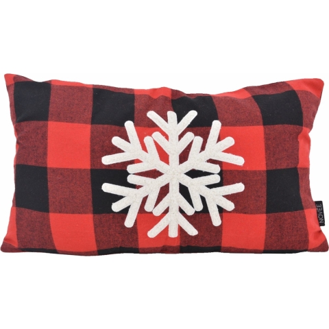 NOVÉE Sierkussen snow kerst ruit | 30 x 50 cm | katoen