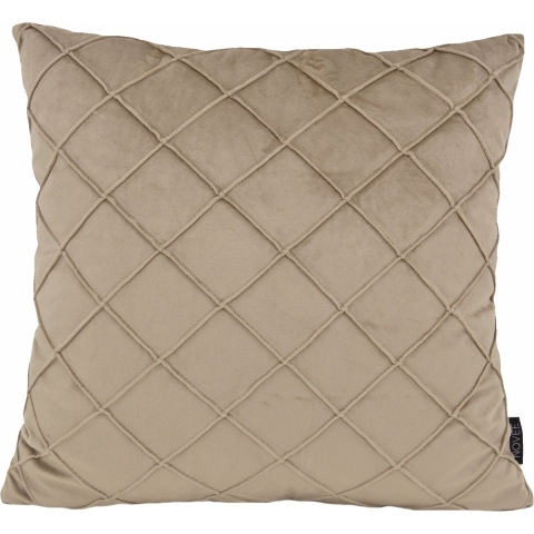 NOVÉE Sierkussen velvet cross taupe | 45 x 45 cm | velvet/polyester