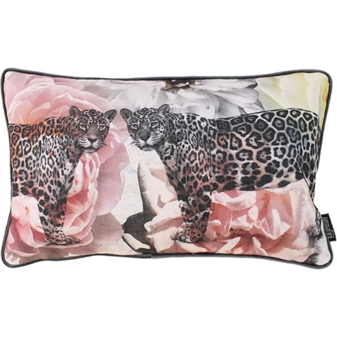 Gek op kussens! Sierkussen jacquard velvet leopard | 30 x 50 cm | velvet/polyester