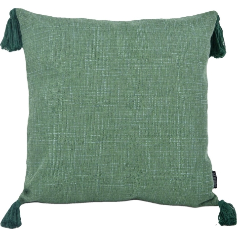 Gek op kussens! Sierkussen tassle washed green | 45 x 45 cm | katoen