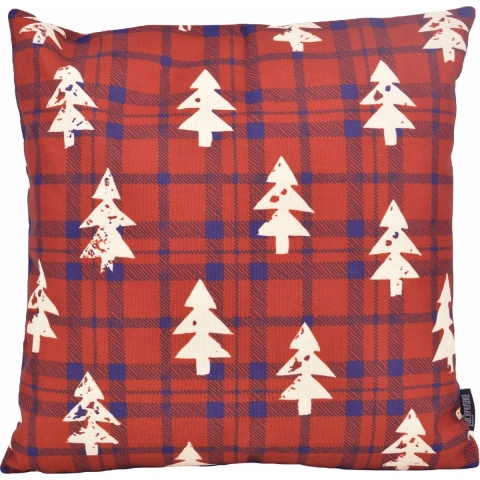 Gek op kussens! Sierkussen tartan christmas tree | 45 x 45 cm | katoen/linnen