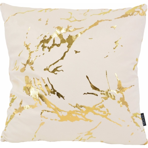 NOVÉE Sierkussen metallic marble cream | 45 x 45 cm | velvet/polyester
