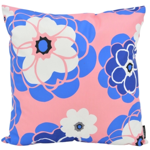 Gek op kussens! Sierkussen pink blue flower | 45 x 45 cm | katoen/polyester