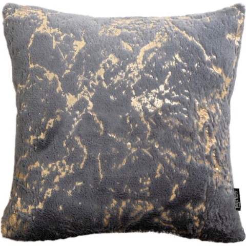 Gek op kussens! Sierkussen marble furry grey | 45 x 45 cm | polyester