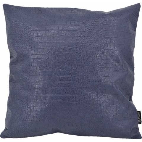 Gek op kussens! Croco blauw | 45 x 45 cm | kussenhoes | pu leder