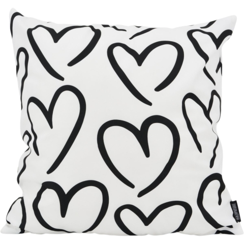 Gek op kussens! Sierkussen hartjes wit | 45 x 45 cm | katoen/polyester